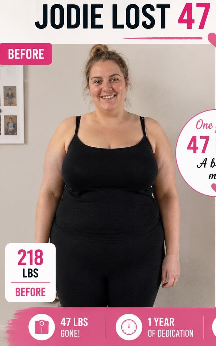 Jodie lost 47 lbs in a year — before